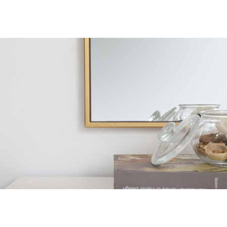 Elegant Decor Metal Frame Rectangle Mirror 18 Inch In Brass MR41836BR